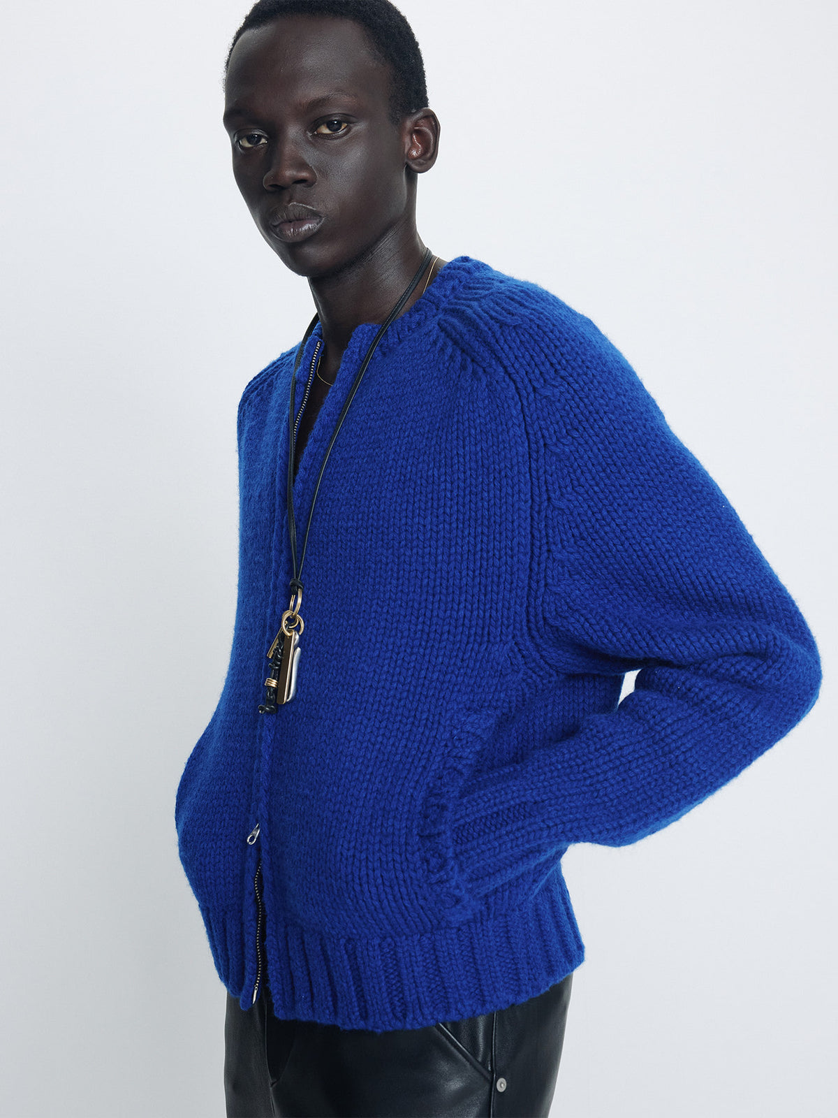 Tonywack - Shetland Wool Knitted Zip Blouson (Royal Blue) product image 5 | TRAB K-Fashion Australia