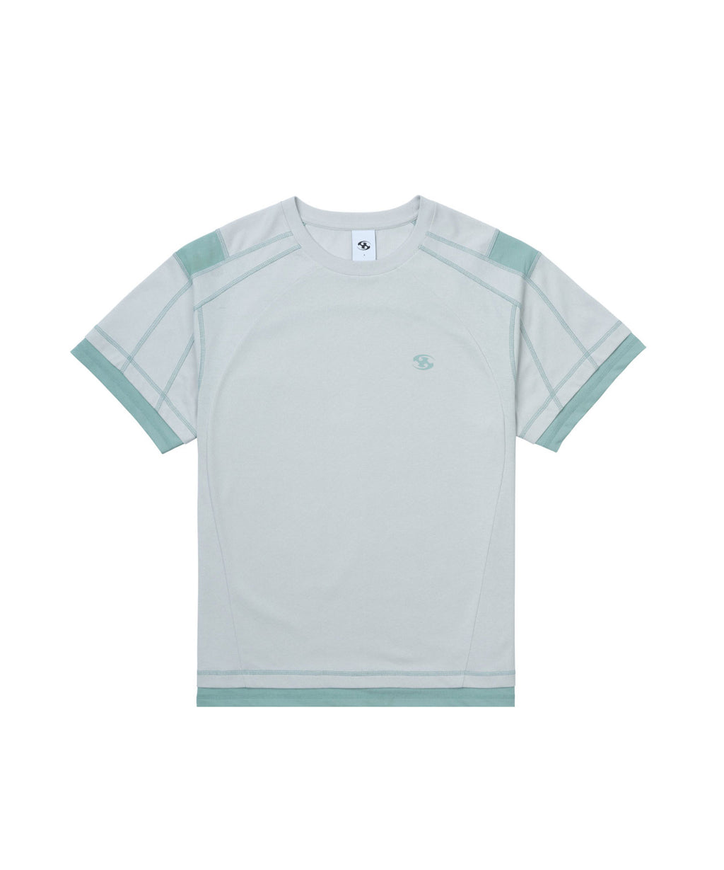 San San Gear - Mesh Paneled T-Shirt (Light Grey) product image 4 | TRAB K-Fashion Australia