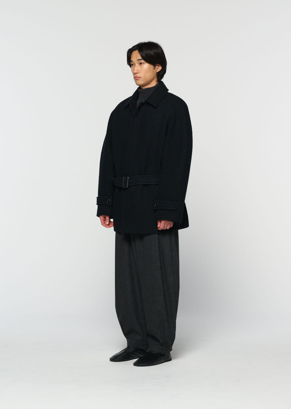 Amomento - belted mid coat (Black) product image 3 | TRAB K-Fashion Australia
