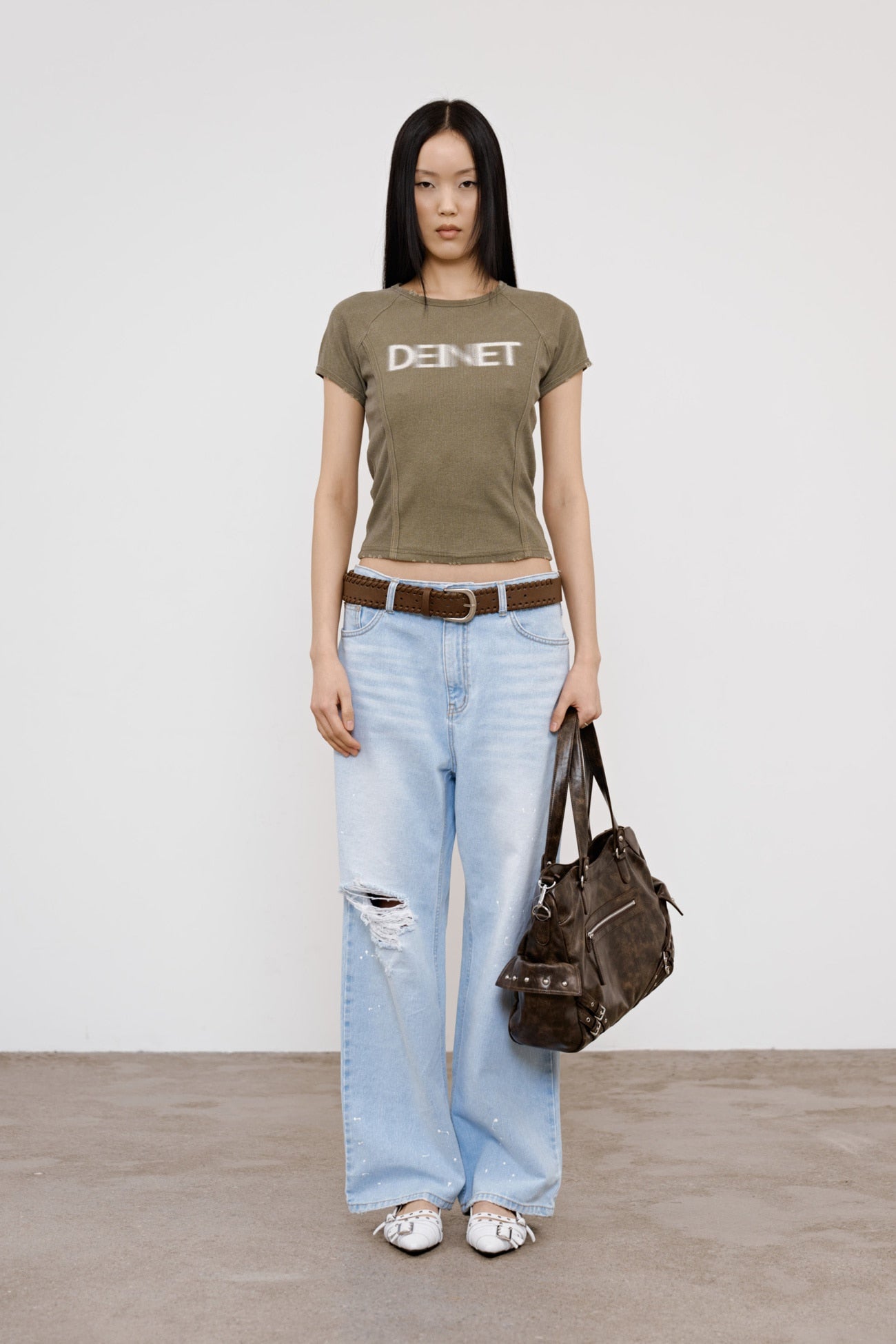 Deinet - Painted Logo Point Jeans (Light Blue) product image 1 | TRAB K-Fashion Australia