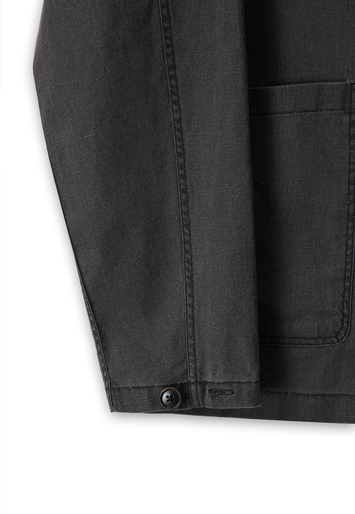 Art if acts - Linen Oriental Band Collar Jacket (Black) product image 13 | TRAB K-Fashion Australia