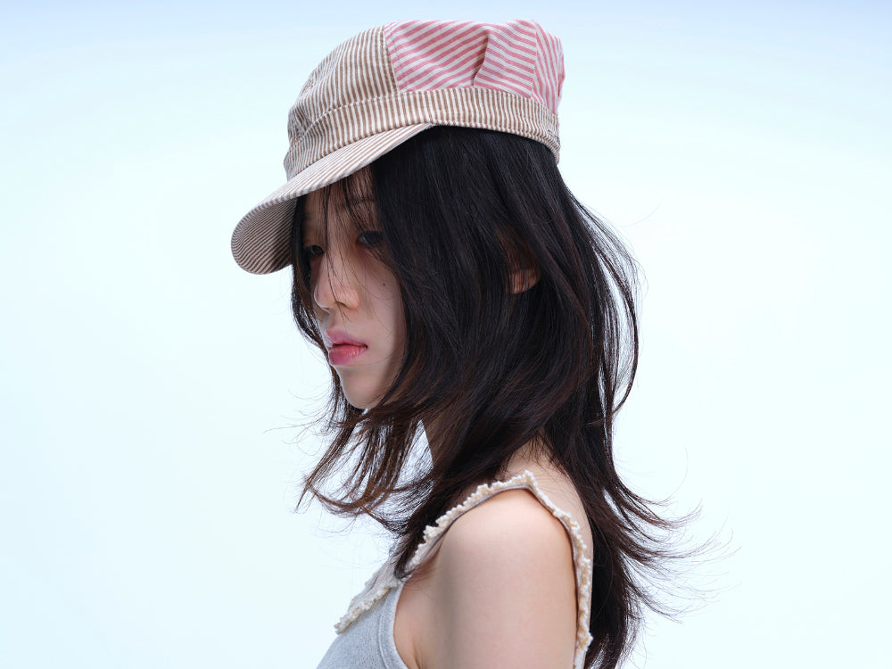 Coyseio - Striped Pintuck Puff Cap (Pink) product image 11 | TRAB K-Fashion Australia