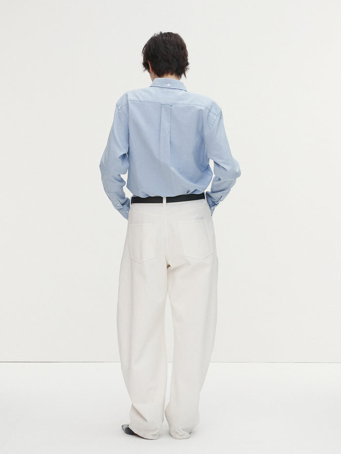 Tonywack - Cotton Lyocell Distressed Oxford Shirt (Sky Blue) product image 3 | TRAB K-Fashion Australia