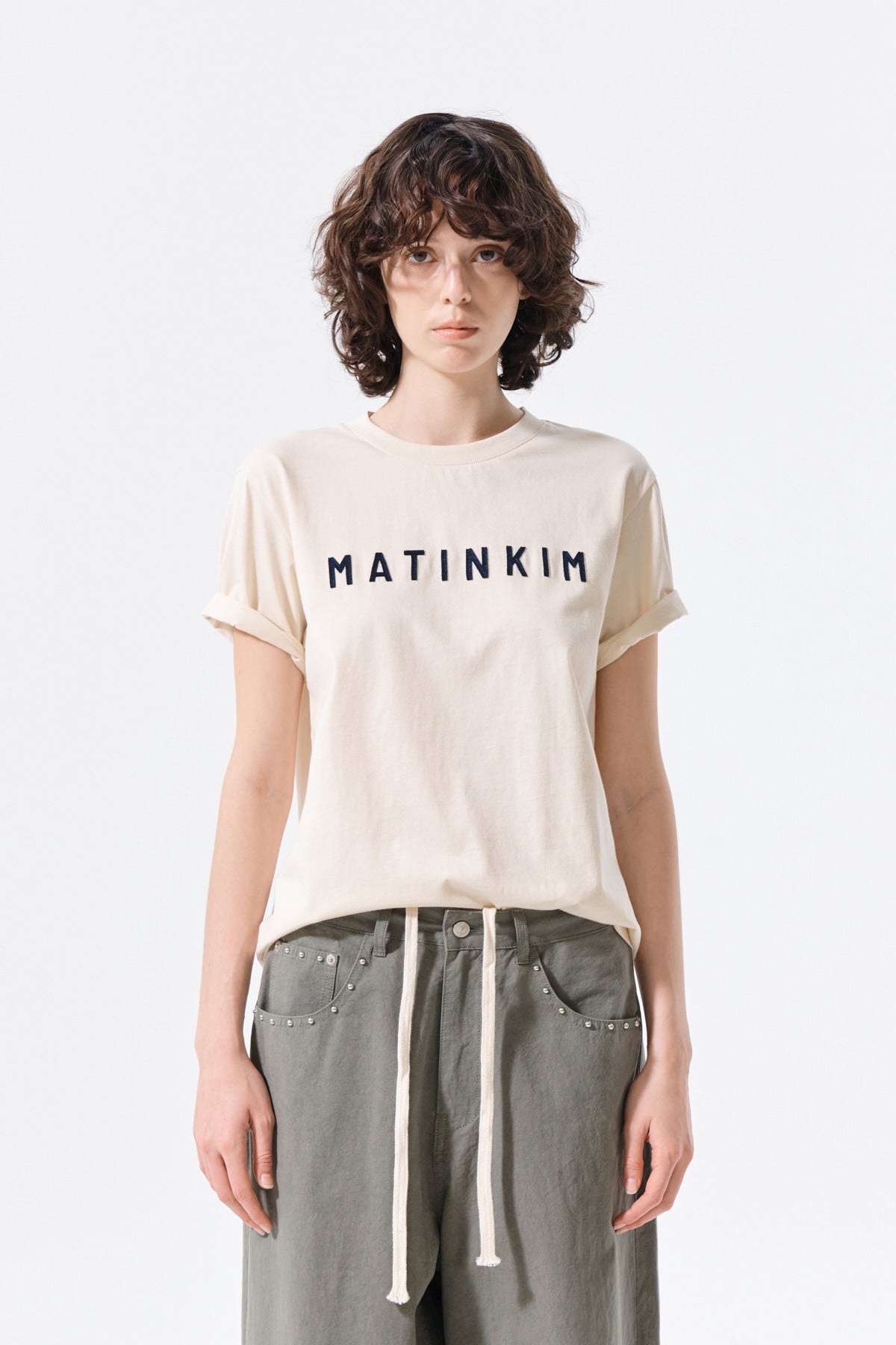 Matin Kim - Applique Felt Logo Top (Cream) product image 11 | TRAB K-Fashion Australia