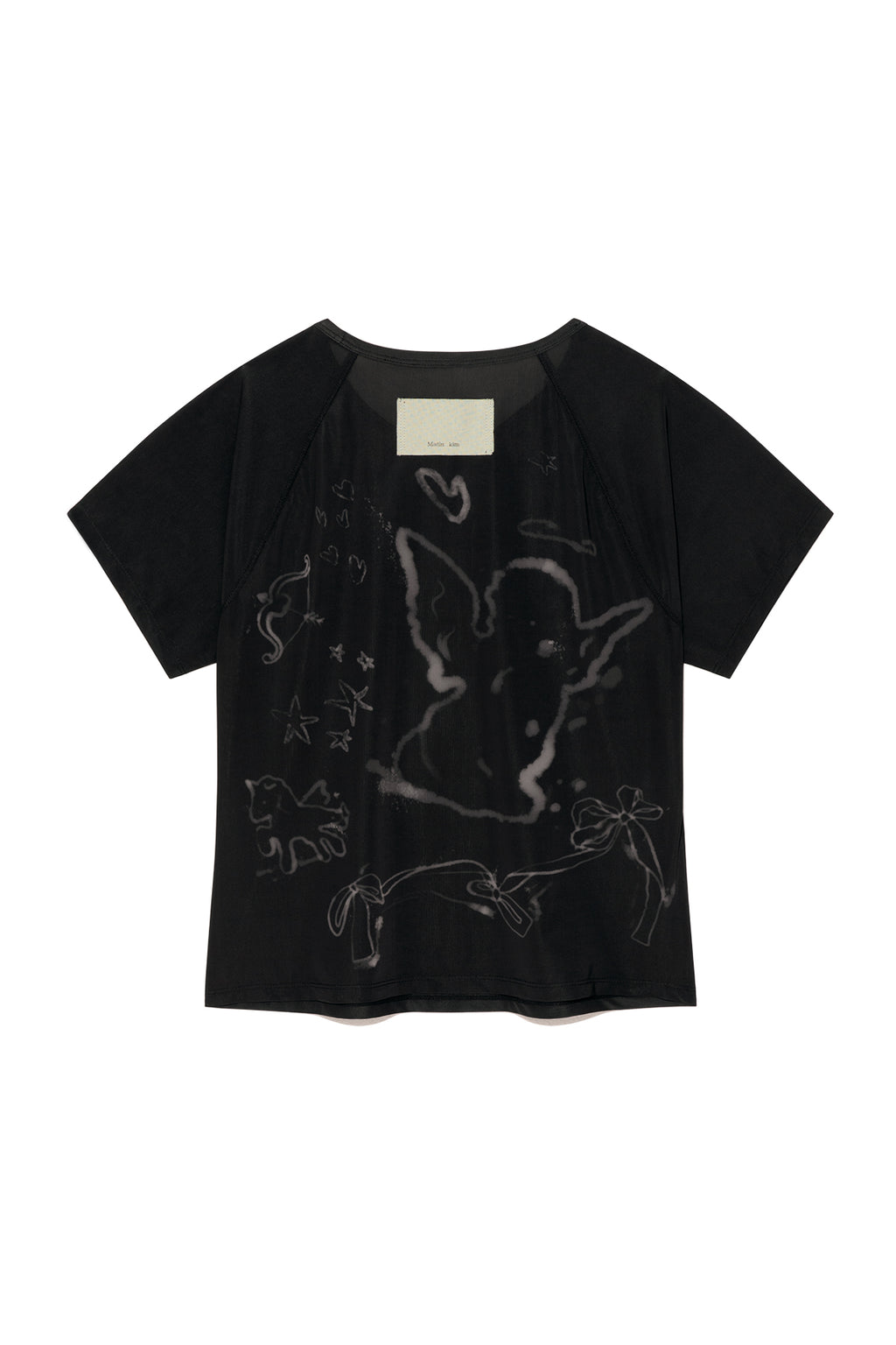 Matin Kim - See Through Printing Top (Black) product image 2 | TRAB K-Fashion Australia