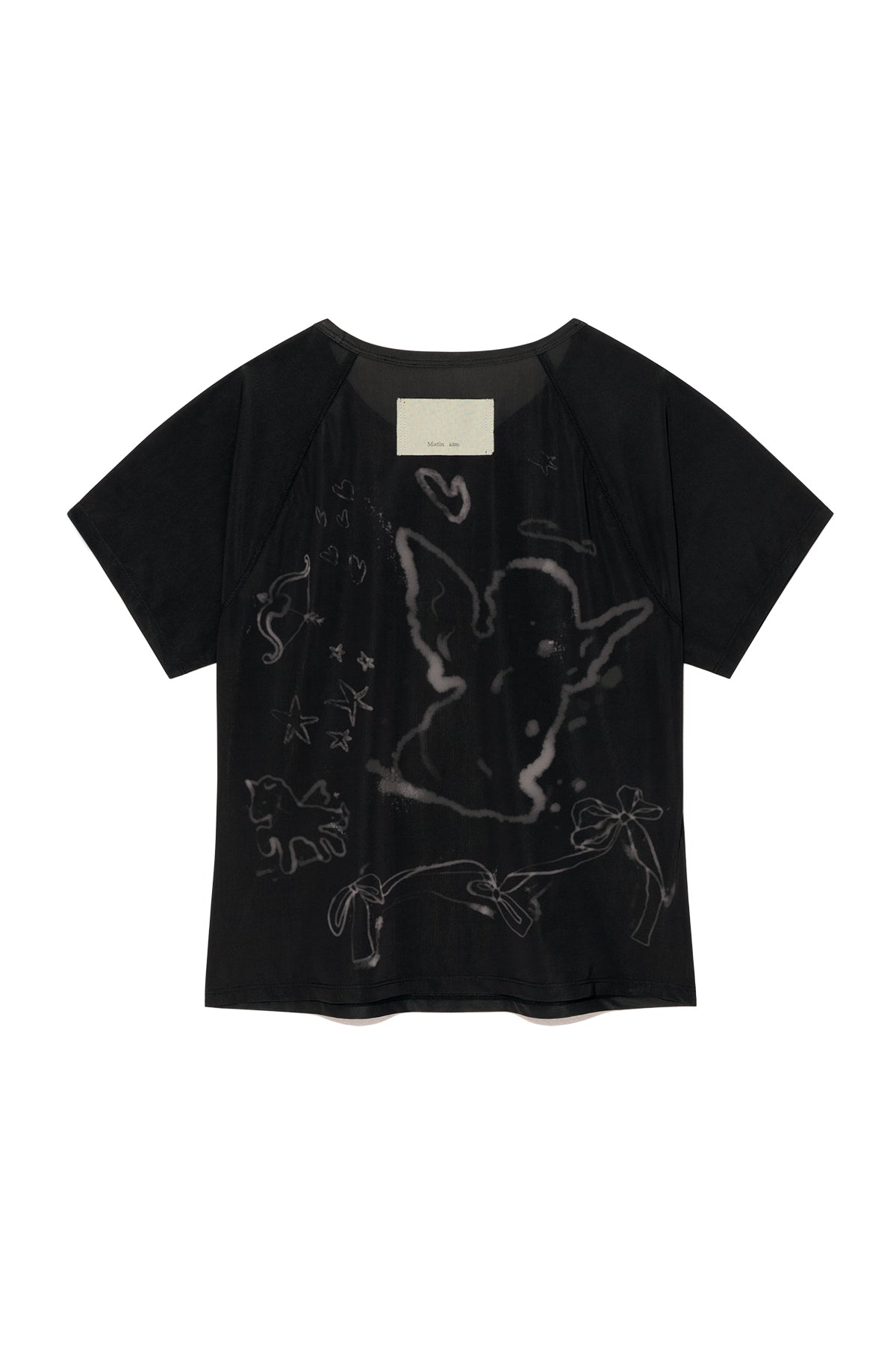 Matin Kim - See Through Printing Top (Black) product image 2 | TRAB K-Fashion Australia