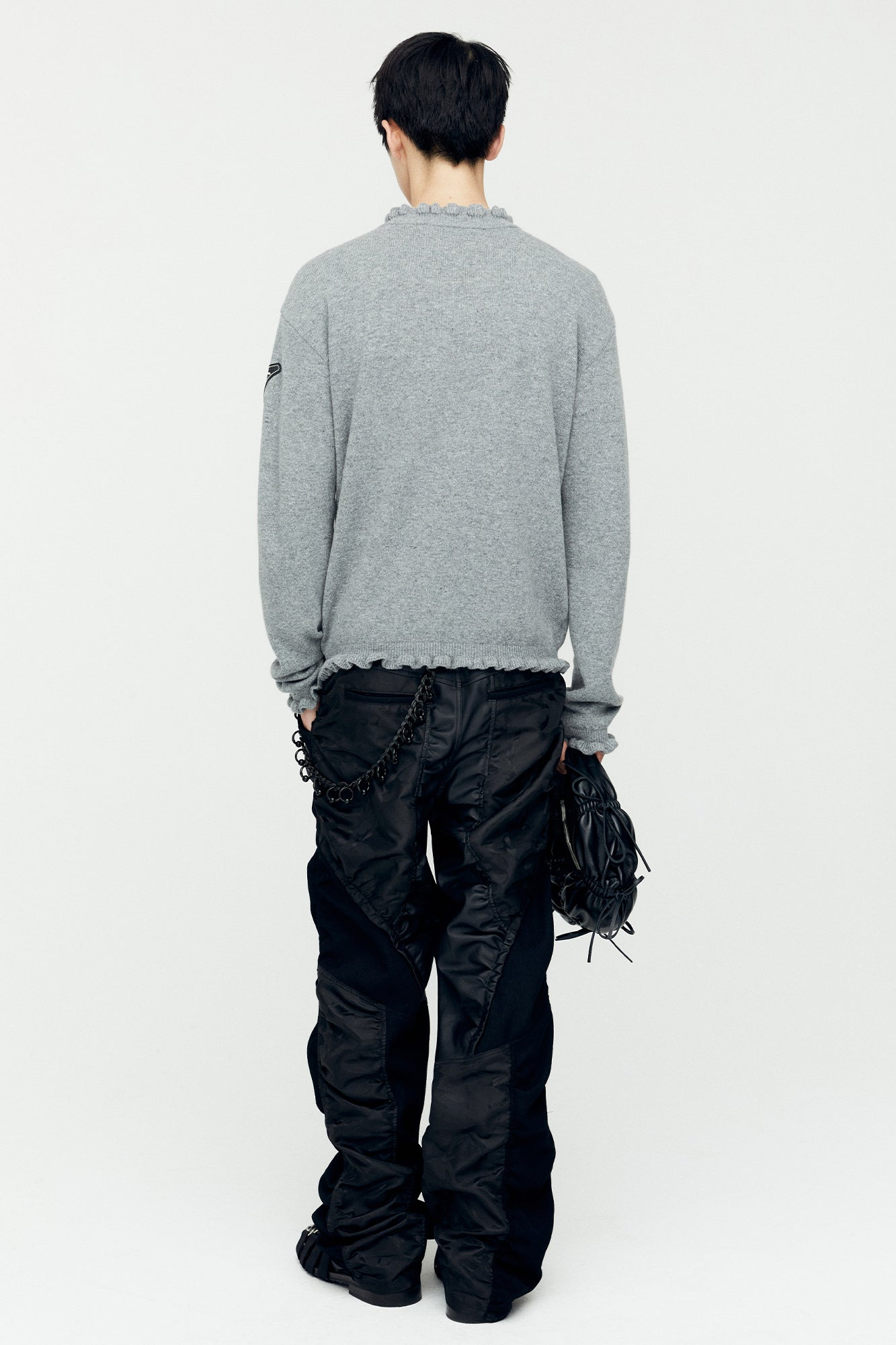 Andersson Bell - Flower Rib Crew-Neck Sweater (Grey) product image 3 | TRAB K-Fashion Australia