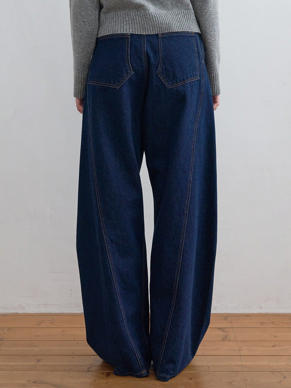 Kijun - Curved Seam Wide Jeans Indigo product image 2 | TRAB K-Fashion Australia