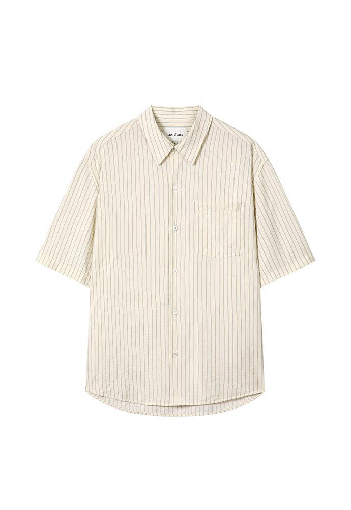 Art if acts - Wrinkle Rayon Half Shirt (Cream/Liberty Blue) product image 6 | TRAB K-Fashion Australia
