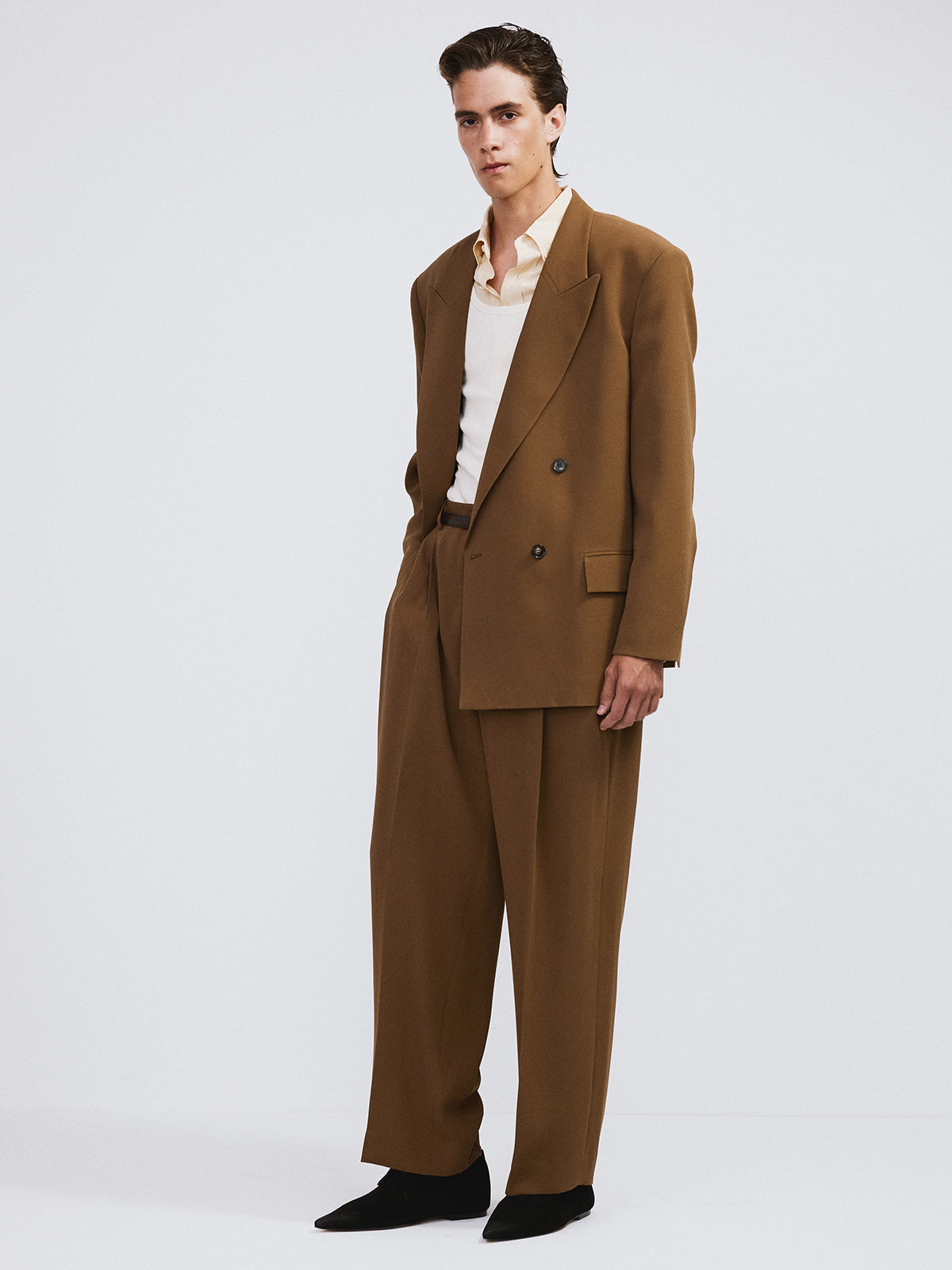 Recto - Fluid Double Suit Jacket (Ochre) product image 2 | TRAB K-Fashion Australia
