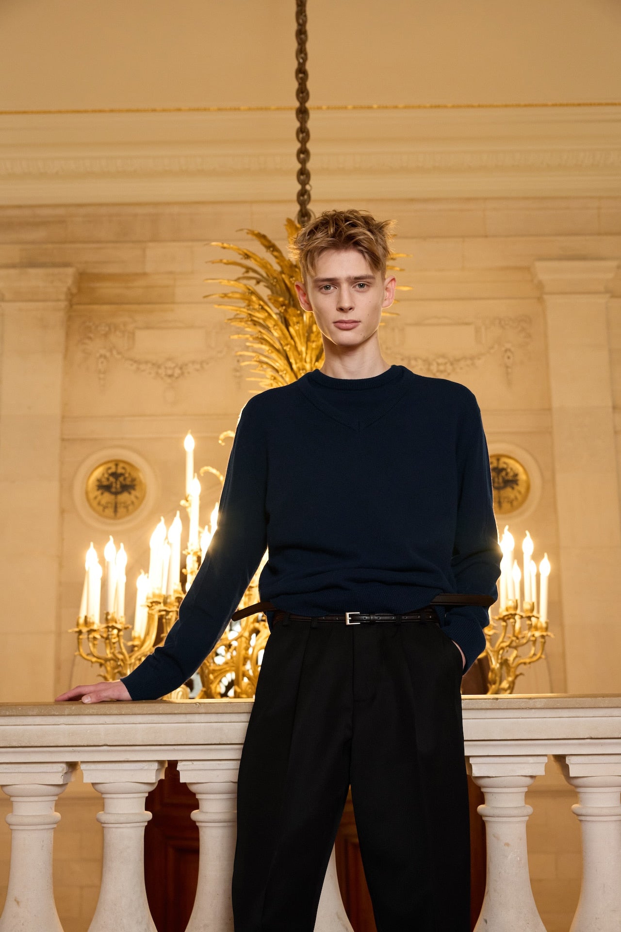 STU - Pin Tuck V-neck Knit (Navy) product image 12 | TRAB K-Fashion Australia