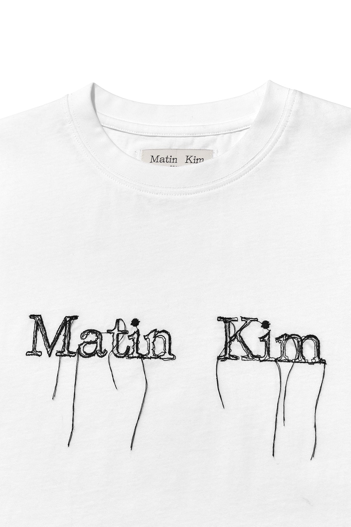 Matin Kim - Logo Thread Point Crop Top (White) product image 3 | TRAB K-Fashion Australia