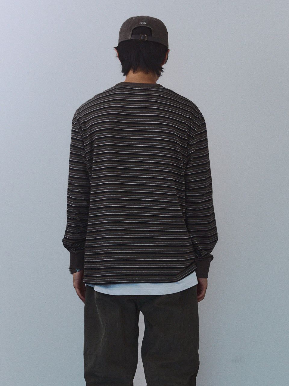 Kijun - Fresh Border Long Sleeve Tee (Brown) product image 2 | TRAB K-Fashion Australia