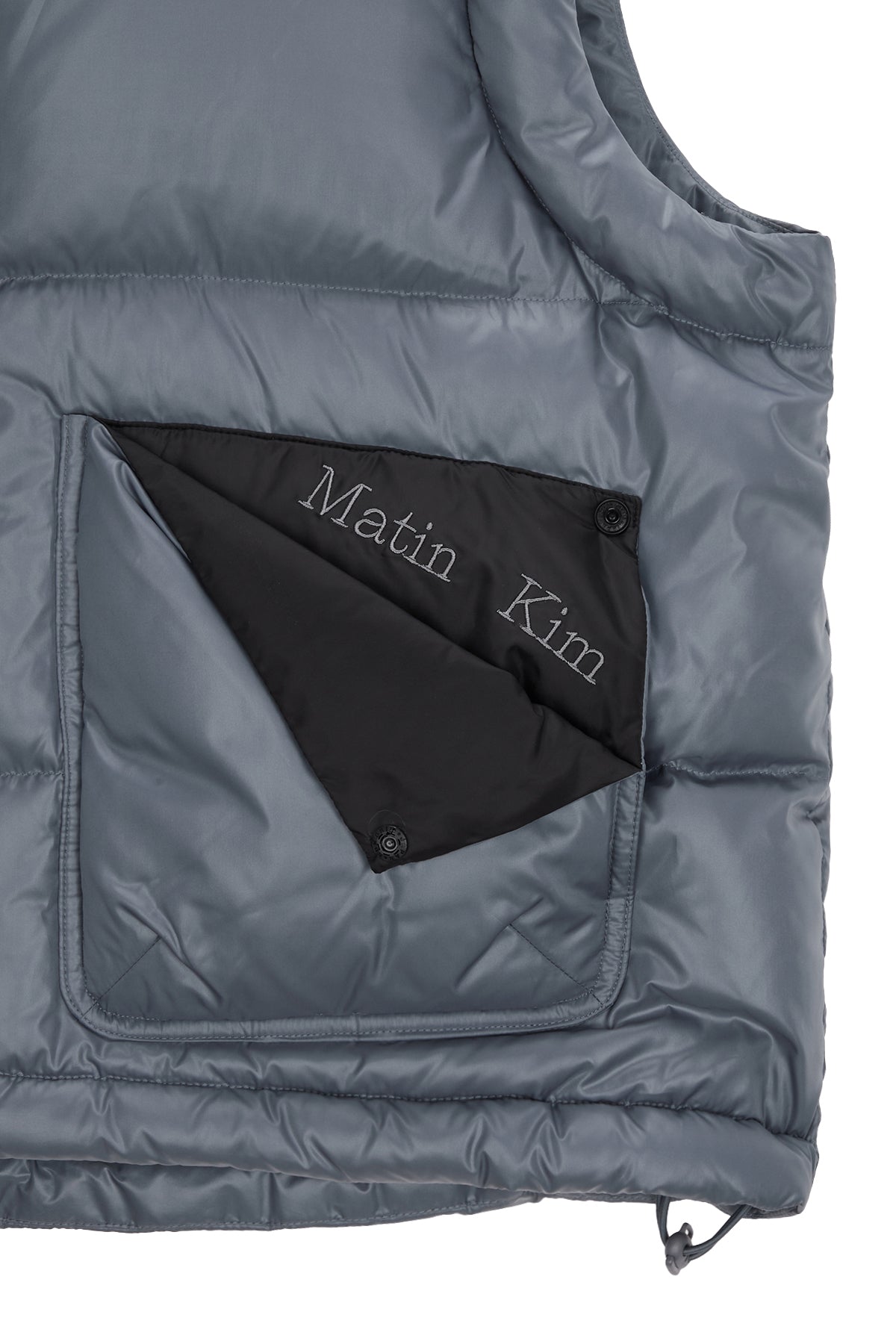 Matin Kim - Folded Pocket Down Vest (Grey) product image 4 | TRAB K-Fashion Australia