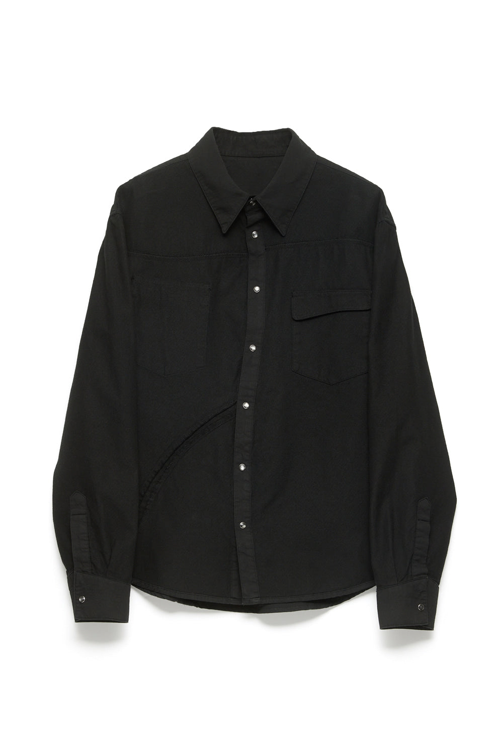 Hatchingroom - Reverse Western Shirt Gauze (Over Dyed Black) product image 1 | TRAB K-Fashion Australia