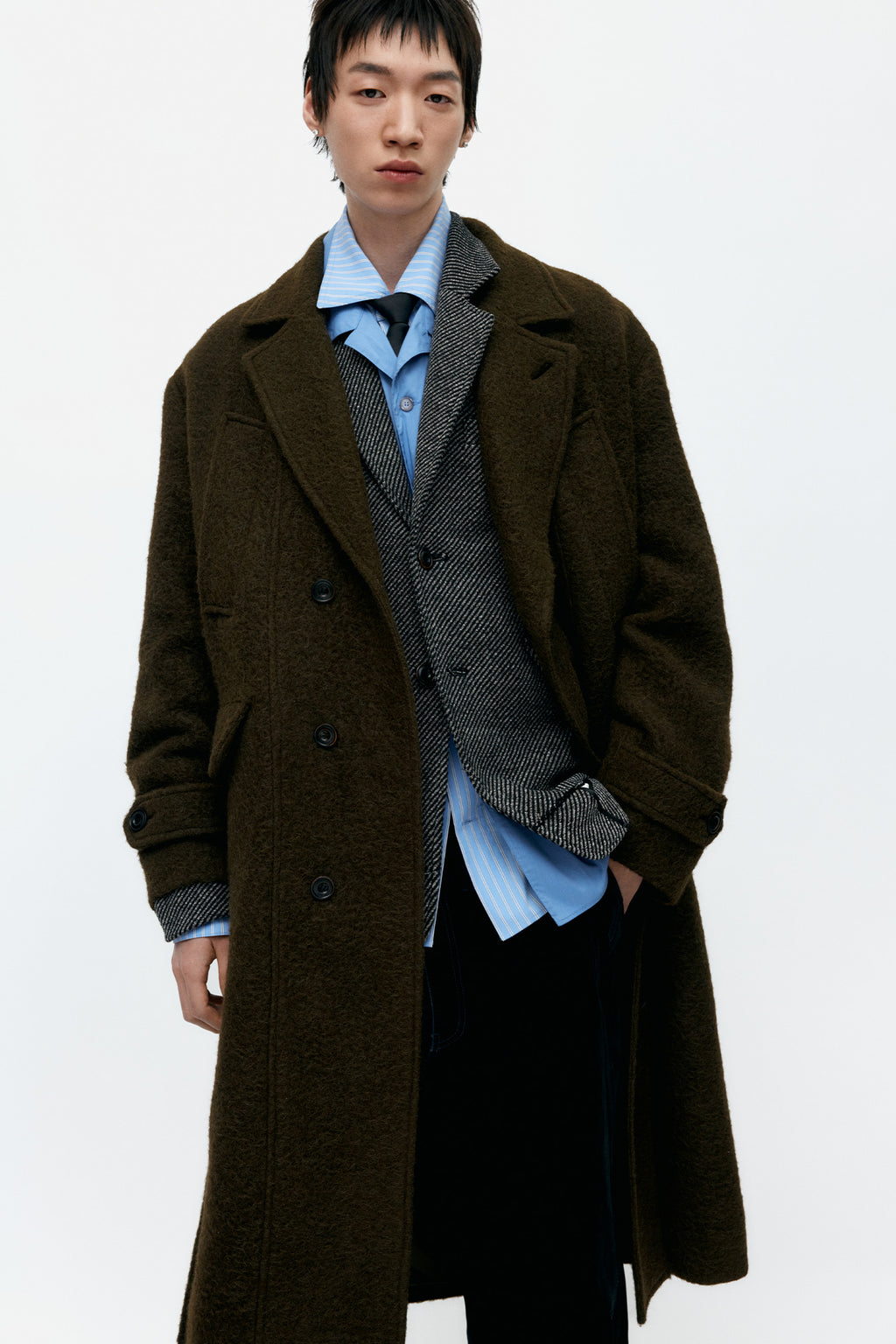 Andersson Bell - Mattia Shaggy Wool Robe Coat (Brown) product image 4 | TRAB K-Fashion Australia