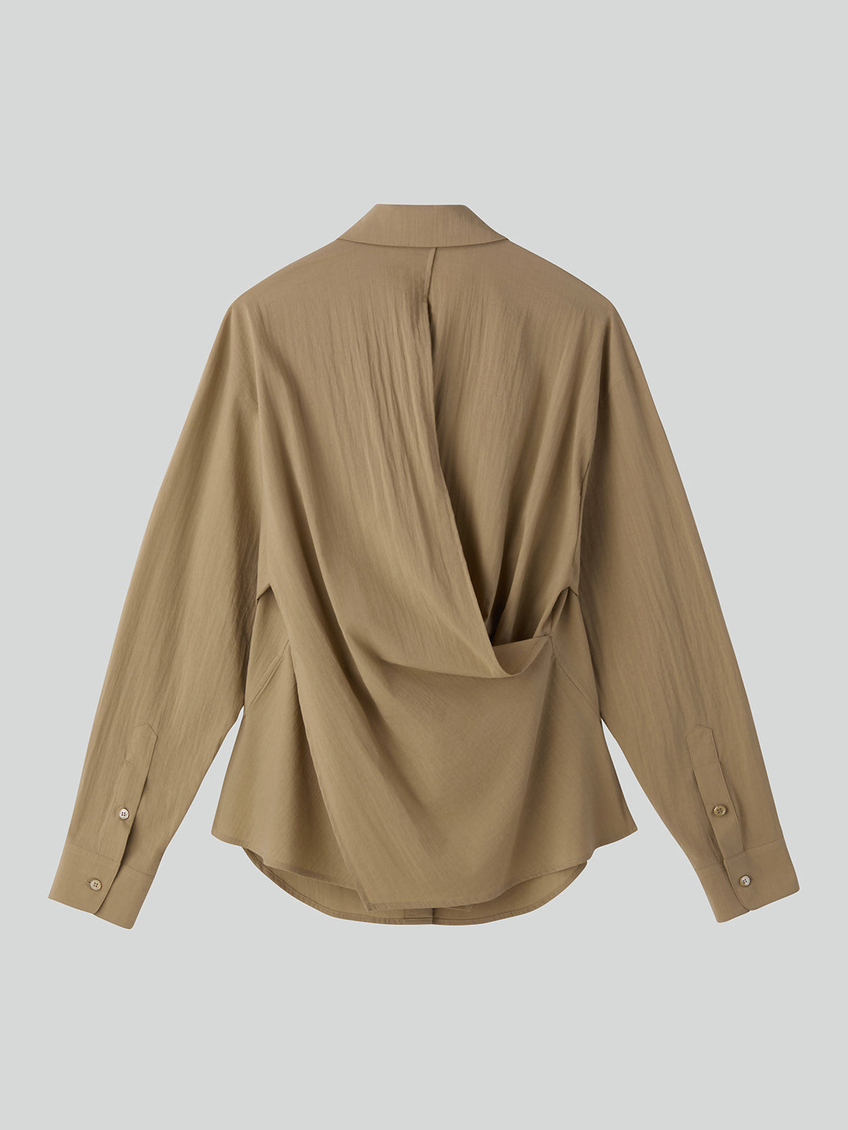 Recto - Open Back Draped Shirt (Khaki Beige) product image 6 | TRAB K-Fashion Australia