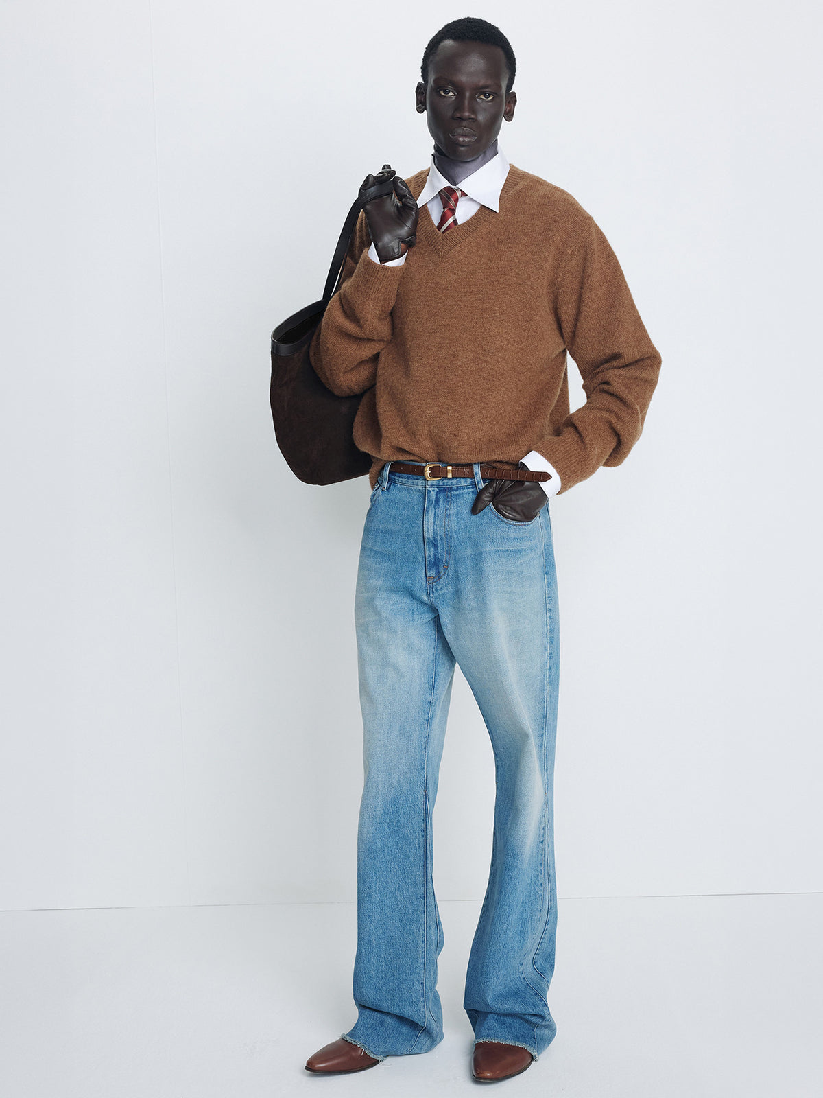 Tonywack - Brushed Shaggy Dog V-Neck Knit (Camel) product image 4 | TRAB K-Fashion Australia