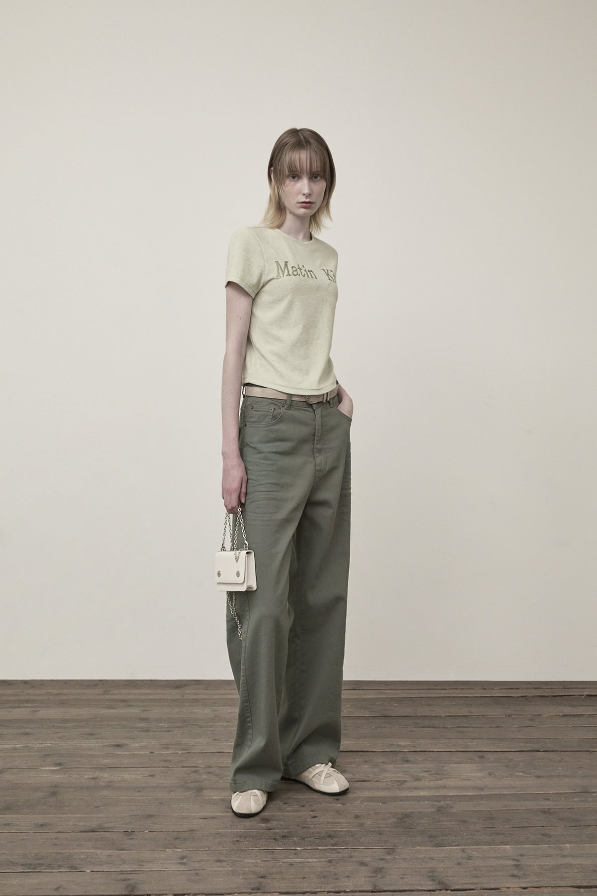 Matin Kim - Color Point Washed Denim Pants (Khaki) product image 8 | TRAB K-Fashion Australia