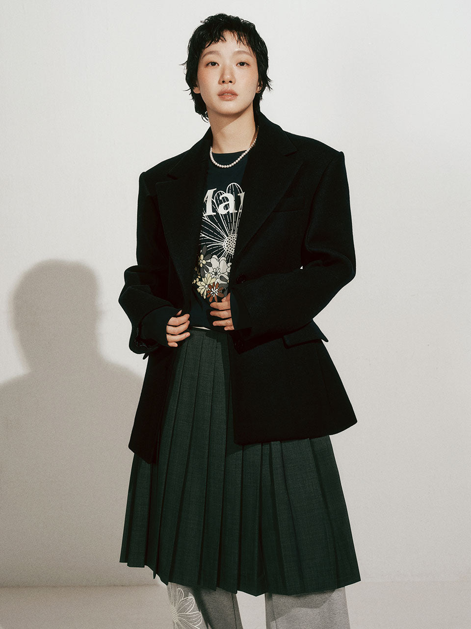 Mardi Mercredi - Pure Wool Hourglass Jacket (Navy) product image 1 | TRAB K-Fashion Australia