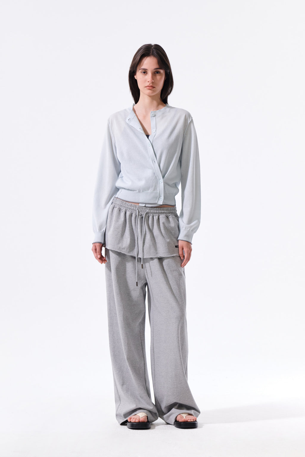 Matin Kim - Back Logo Sheer Cardigan (Light Blue) product image 9 | TRAB K-Fashion Australia