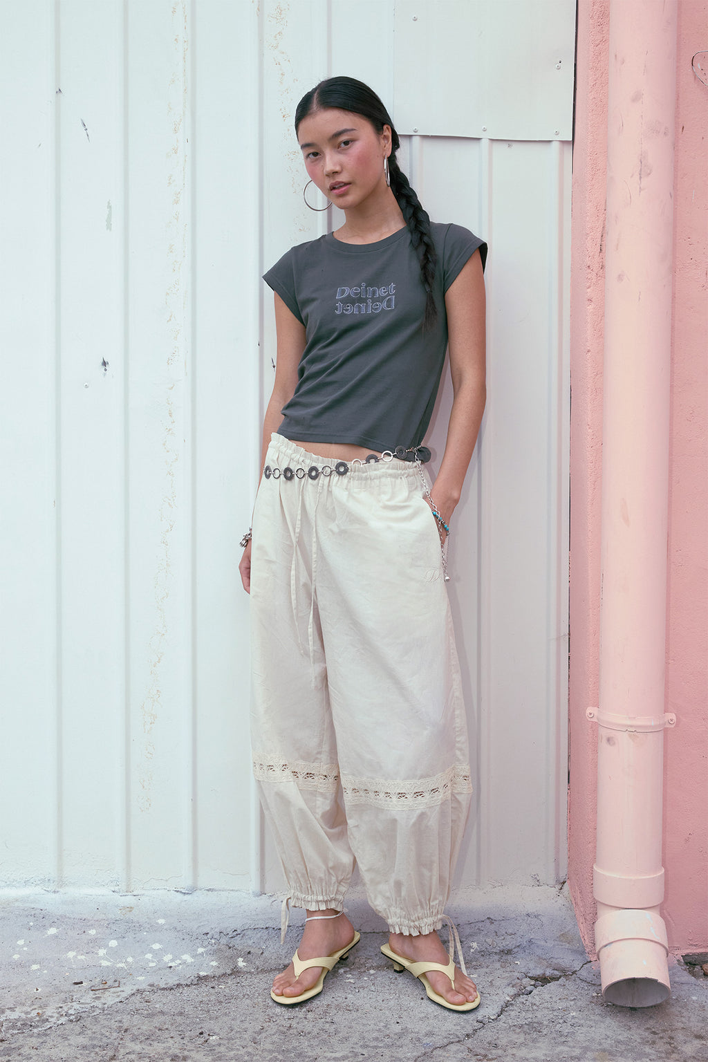 Deinet - Brushed Stitch Point Petit T-Shirt (Charcoal) product image 5 | TRAB K-Fashion Australia