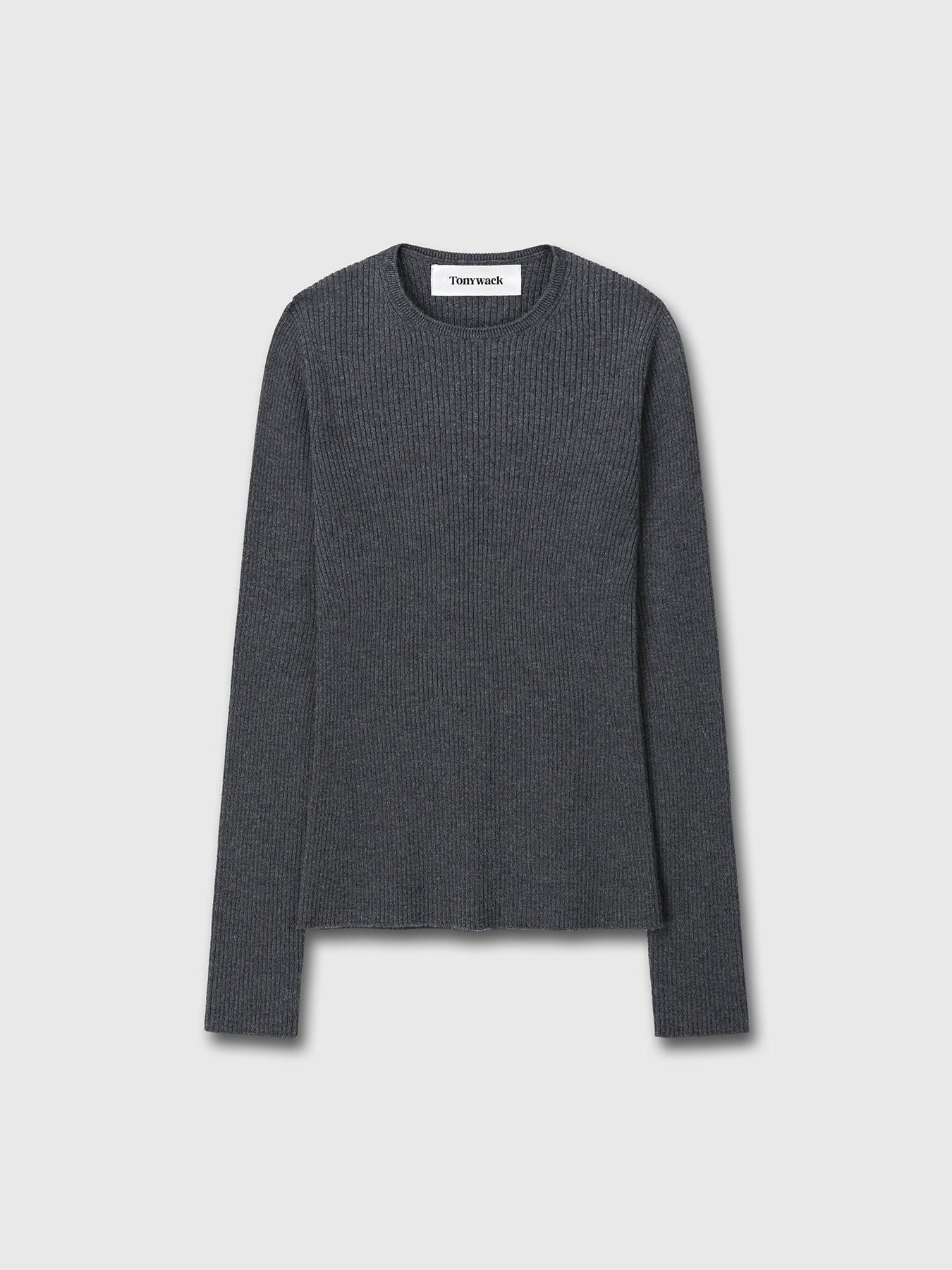 Tonywack - Super Fine Wool Ribbed Sweater (Charcoal) product image 7 | TRAB K-Fashion Australia