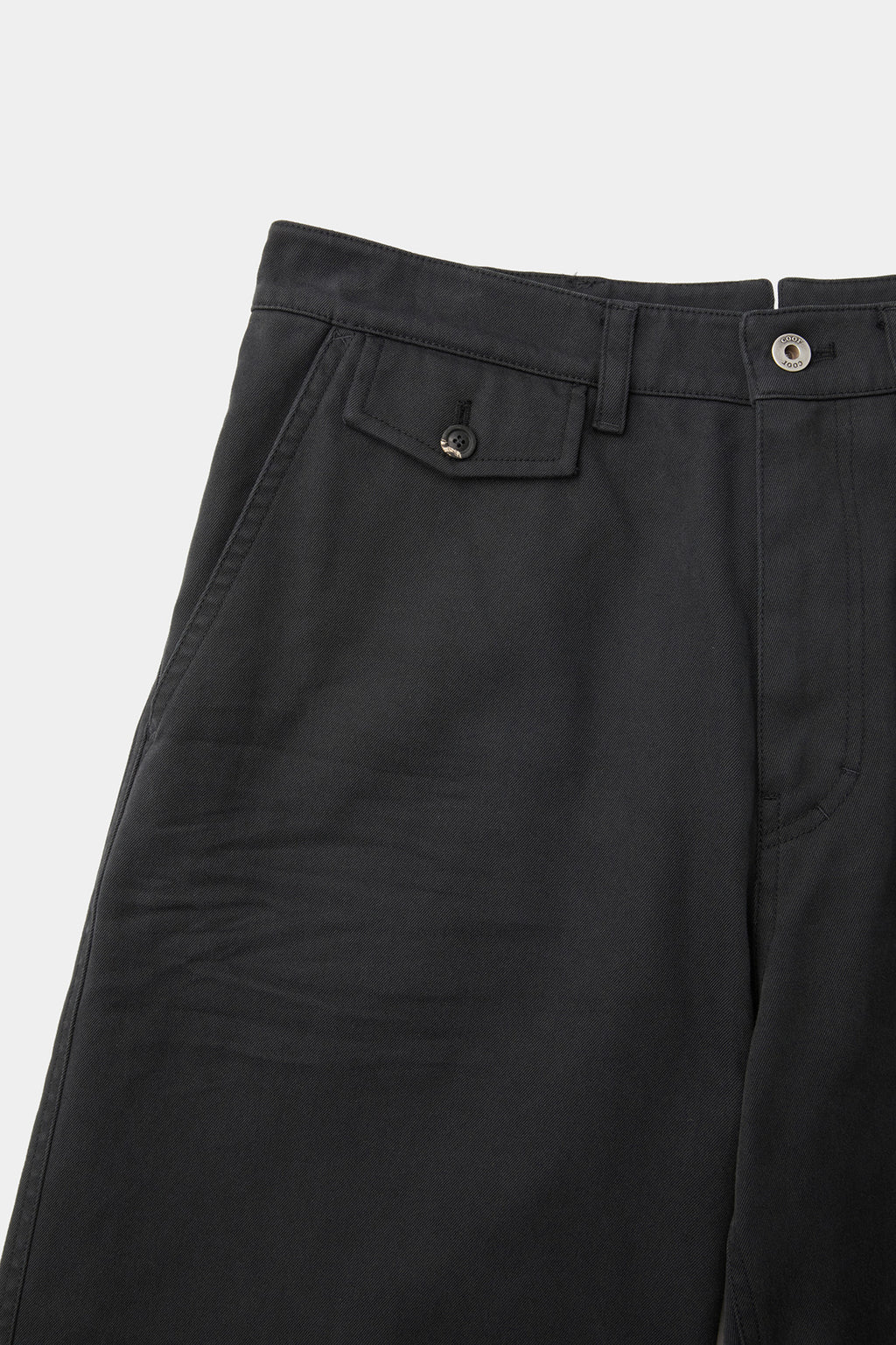 Coor - Cinched Back Embossed Washed Curved Pants (Washed Black) product image 5 | TRAB K-Fashion Australia