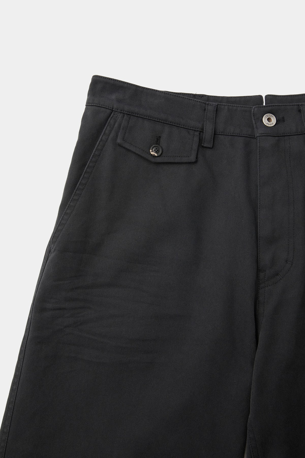 Coor - Cinched Back Embossed Washed Curved Pants (Washed Black) product image 5 | TRAB K-Fashion Australia