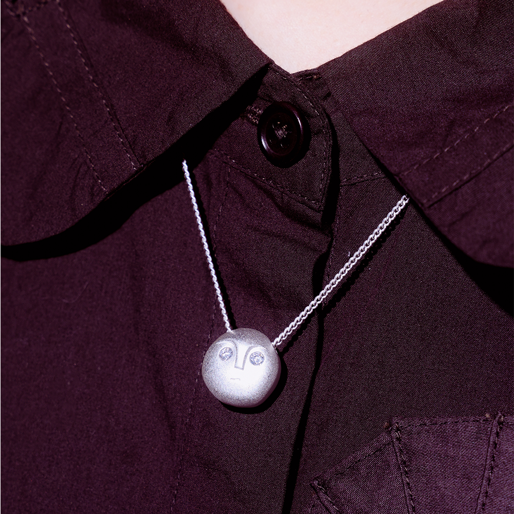 Towtow Archive - Pebble Emoji Necklace (Silver) product image 8 | TRAB K-Fashion Australia