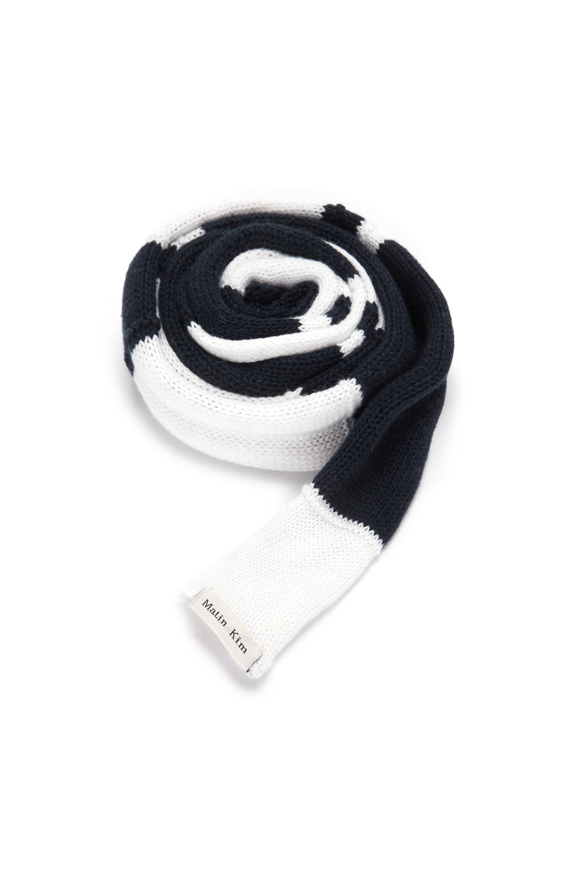Matin Kim - Color Block Knit Muffler (Navy) product image 2 | TRAB K-Fashion Australia