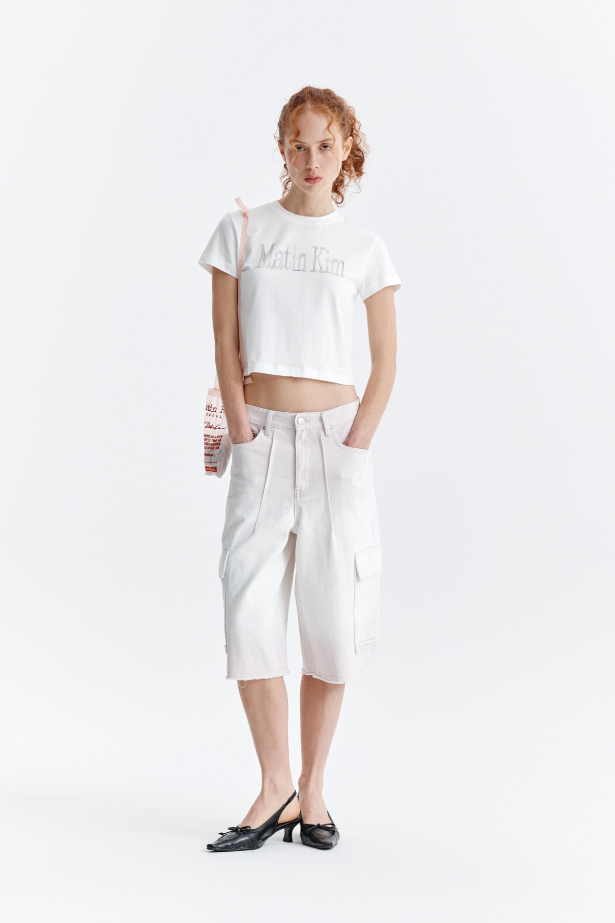 Matin Kim - Pattern Artwork Logo Crop Top (White) product image 7 | TRAB K-Fashion Australia
