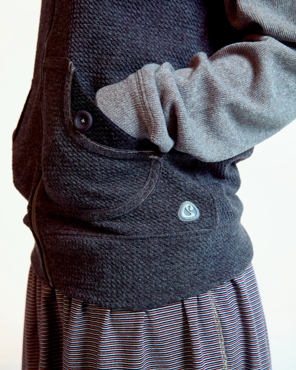 Coyseio - Button Pocket Zip-Up Hoodie Cocoa product image 5 | TRAB K-Fashion Australia