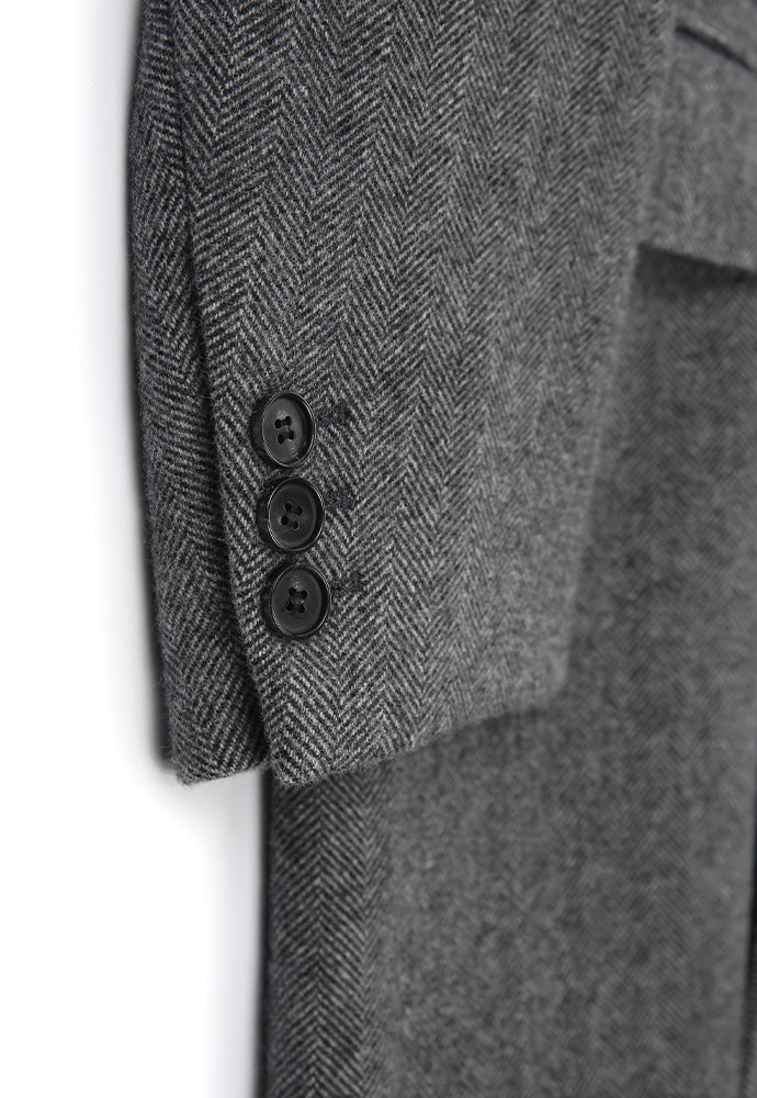 Tonywack - Double-Breasted Chesterfield Coat (Mid Grey Herringbone) product image 12 | TRAB K-Fashion Australia
