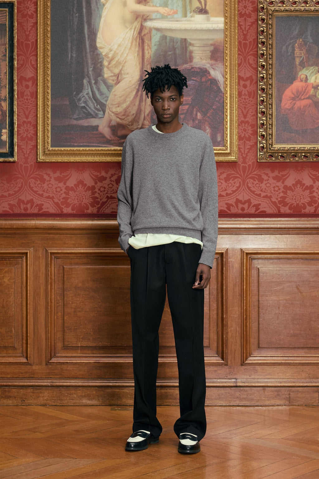 STU - Pin Tuck Round Neck Knit (Grey) product image 7 | TRAB K-Fashion Australia