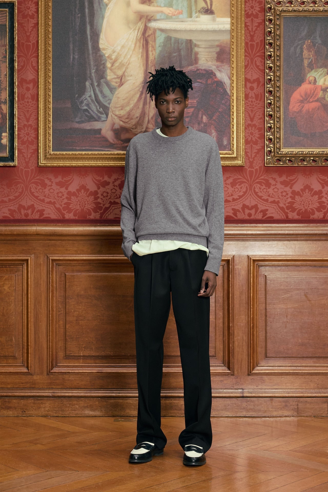 STU - Pin Tuck Round Neck Knit (Grey) product image 7 | TRAB K-Fashion Australia