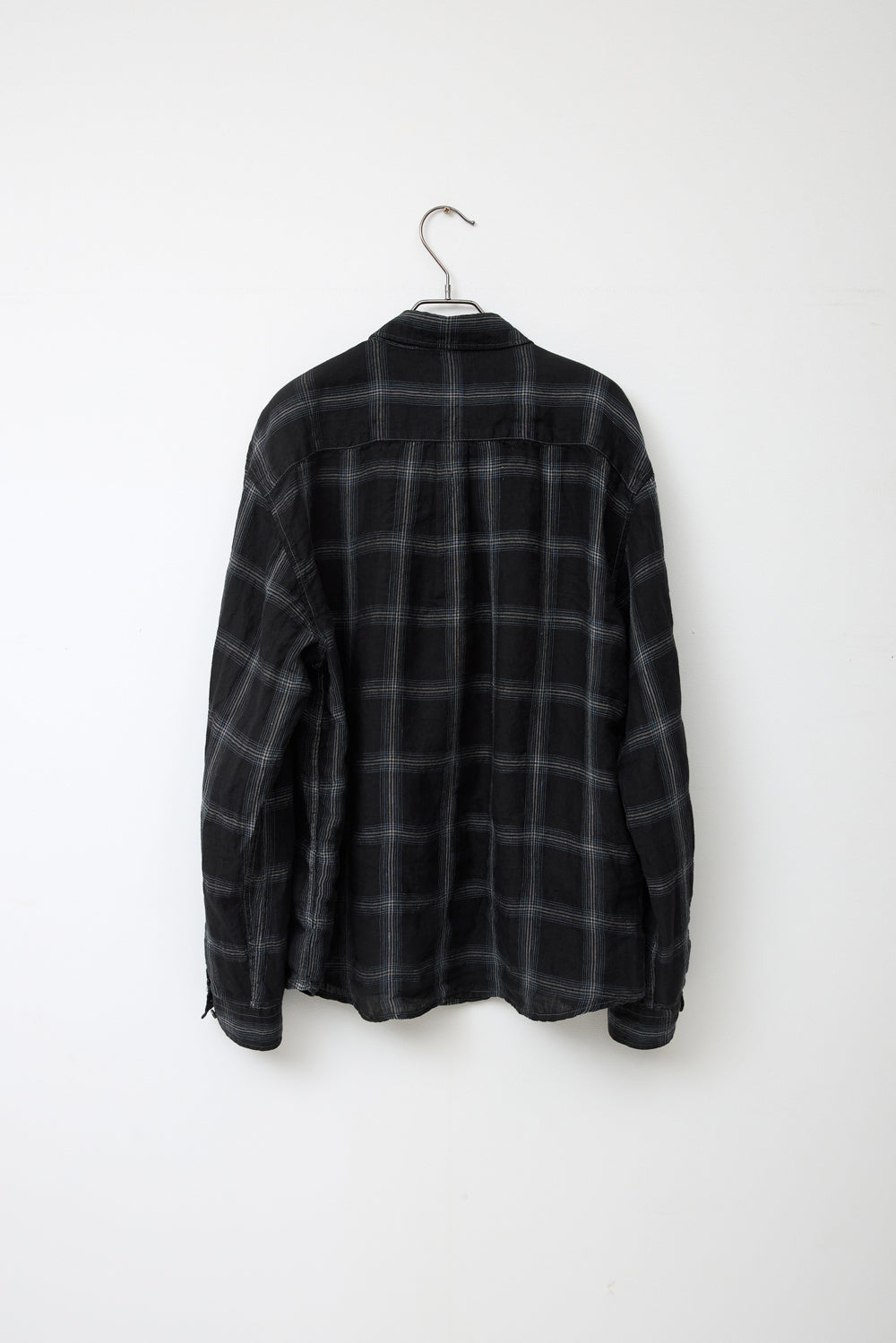 Hatchingroom - Felix Shirt Over Dyed Check Linen (Black) product image 2 | TRAB K-Fashion Australia