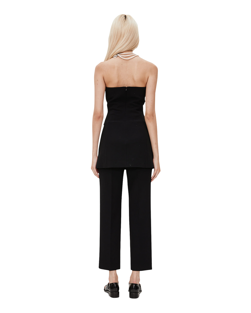 Kimhe Kim - Bandeau Wool-Blended Mini Dress (Black/Ivory) product image 4 | TRAB K-Fashion Australia