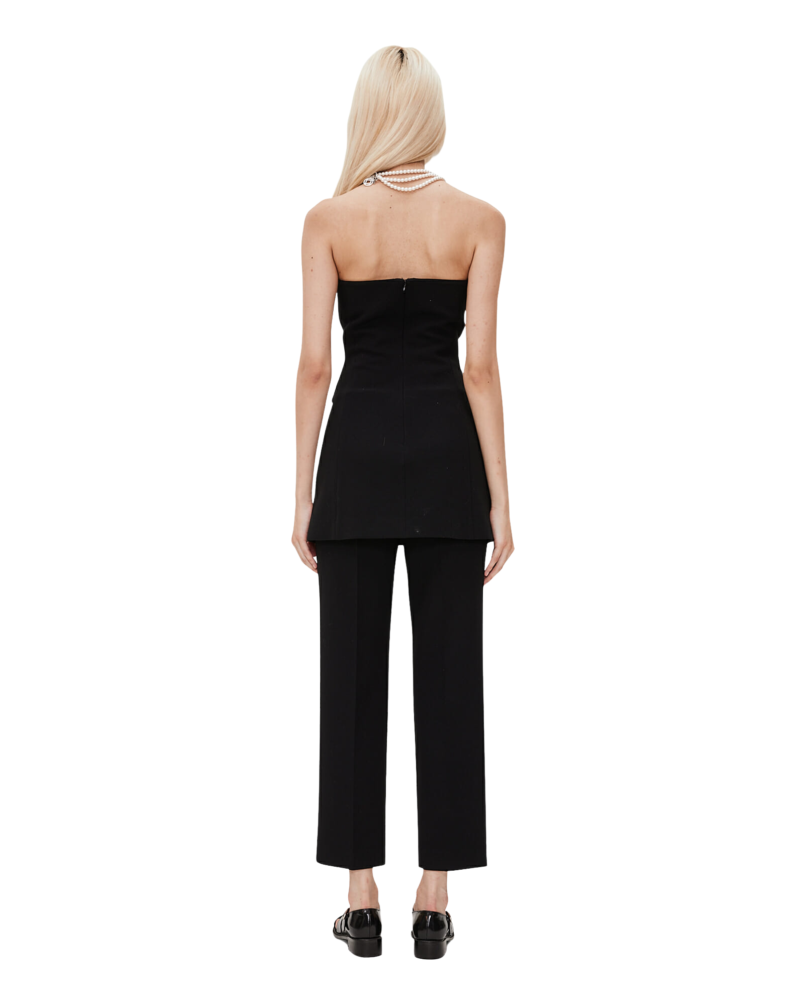 Kimhe Kim - Bandeau Wool-Blended Mini Dress (Black/Ivory) product image 4 | TRAB K-Fashion Australia