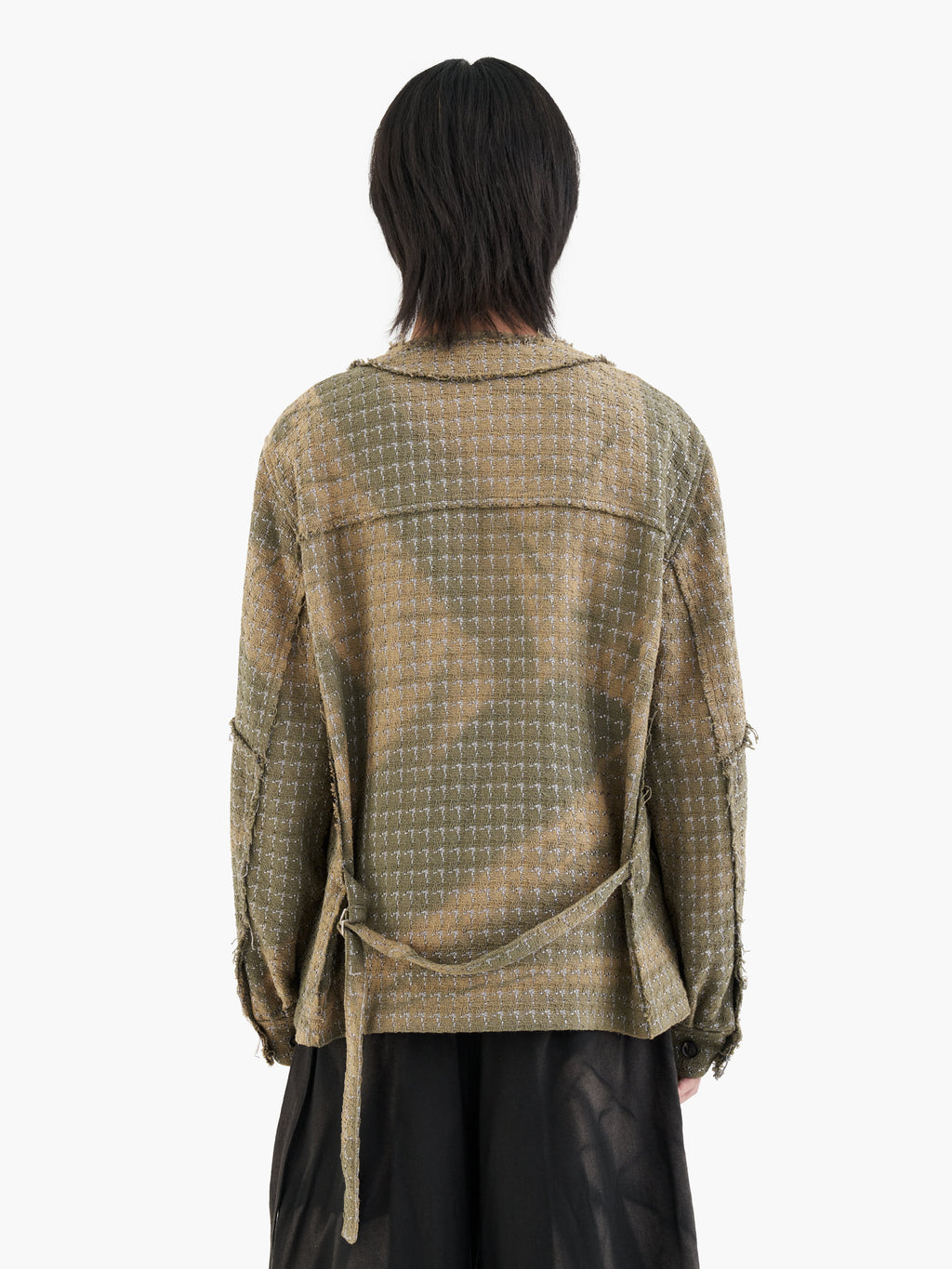 Jiyong Kim - Sun-Bleached Collarless Tweed Jacket (Green) product image 8 | TRAB K-Fashion Australia