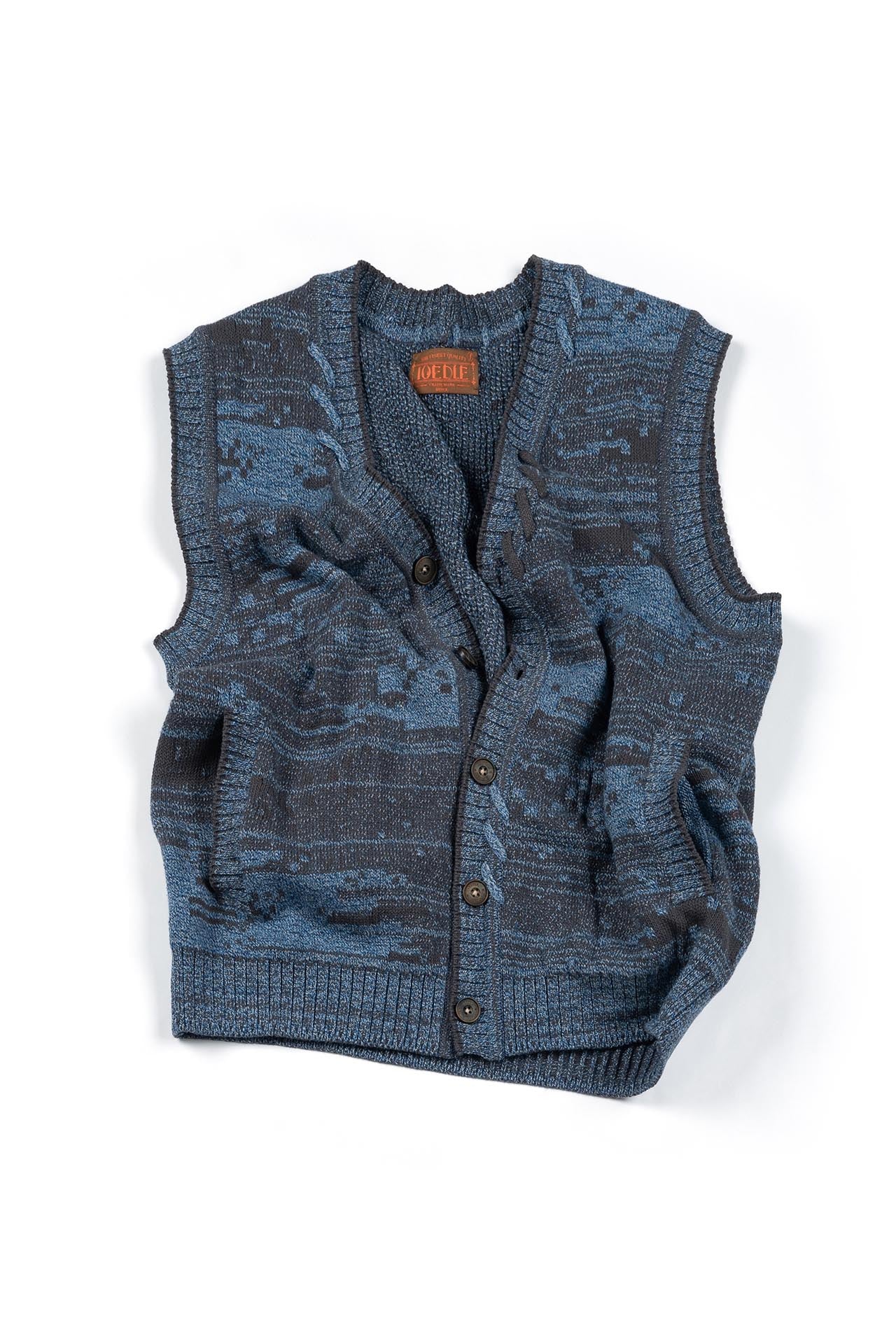 Ioedle - Mosaic Urban Knit Vest Cardigan (Blue) product image 1 | TRAB K-Fashion Australia