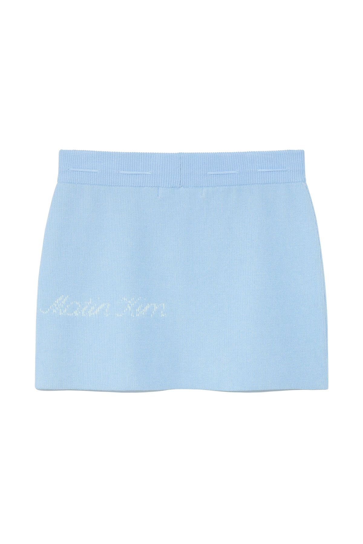 Matin Kim - Two Tone Banding Knit Mini Skirt (Blue) product image 2 | TRAB K-Fashion Australia