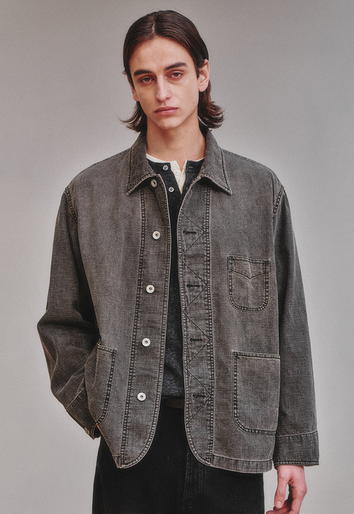 Art if acts - Linen Western Coverall Jacket (Black) product image 2 | TRAB K-Fashion Australia