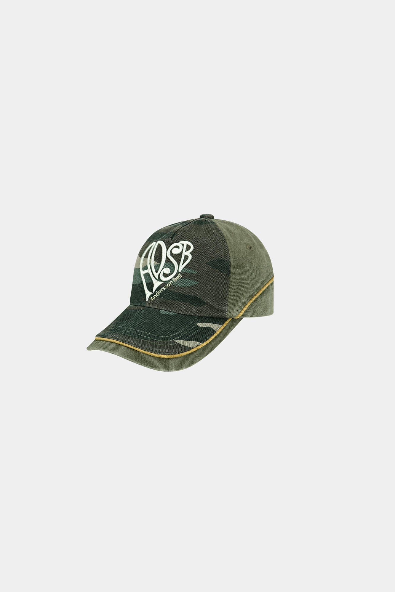Andersson Bell - (essential) Unisex Heart Logo Embroidery Layered Cap (Khaki) product image 10 | TRAB K-Fashion Australia