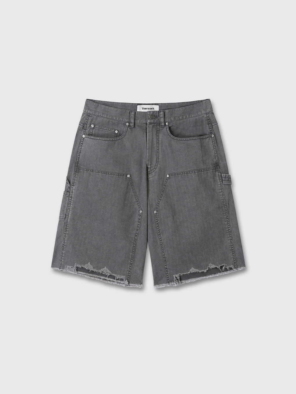 Tonywack - Hand Distressed Hbt Double Knee Shorts (Faded Carbon) product image 9 | TRAB K-Fashion Australia