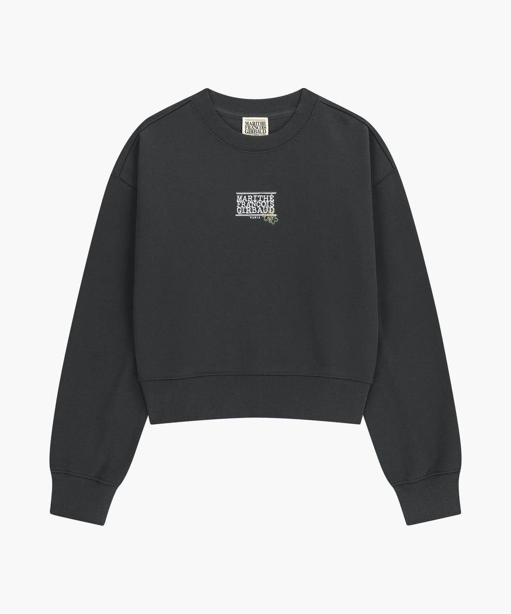 Marithe & Francois Girbaud - Flower Classic Logo Crop Sweatshirt (Charcoal) product image 6 | TRAB K-Fashion Australia
