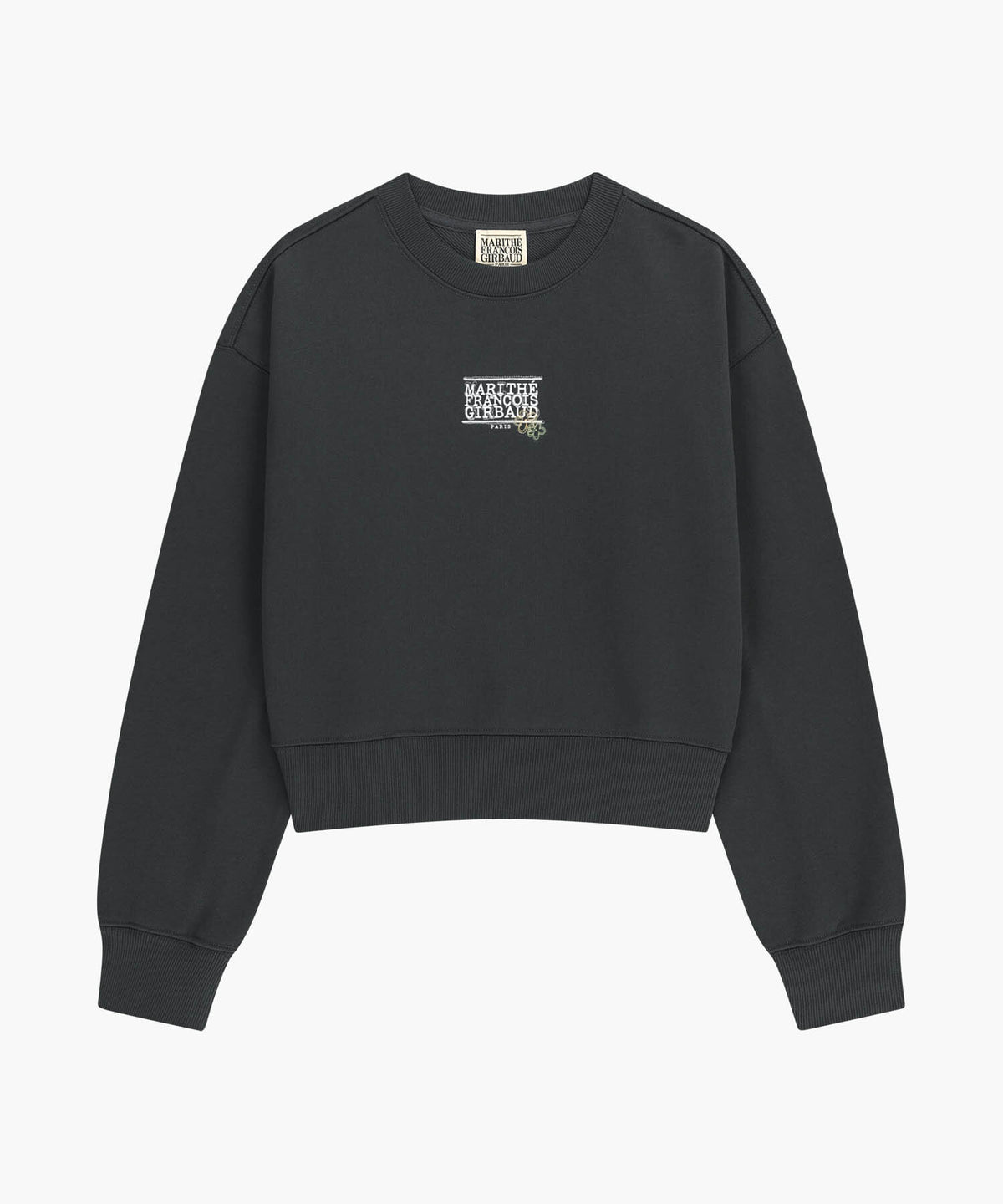 Marithe & Francois Girbaud - Flower Classic Logo Crop Sweatshirt (Charcoal) product image 6 | TRAB K-Fashion Australia