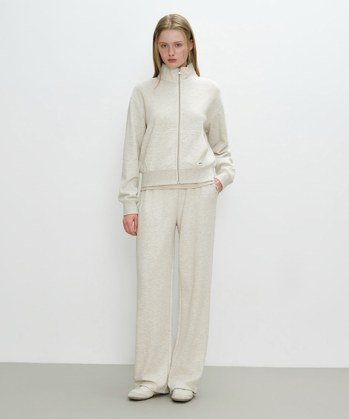Marithe & Francois Girbaud - Basic High Neck Zipup (Oatmeal) product image 5 | TRAB K-Fashion Australia