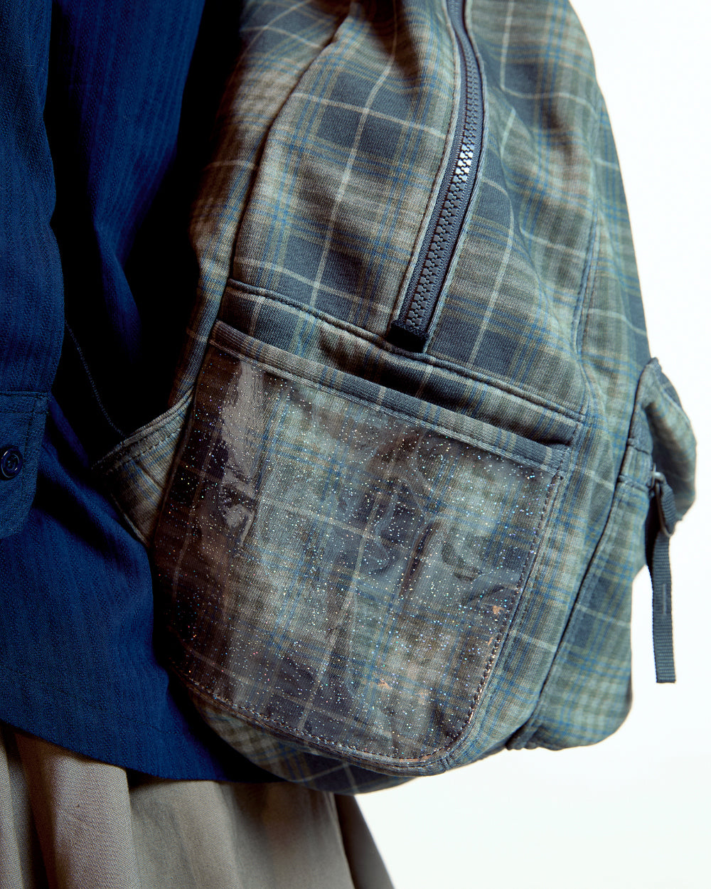 Coyseio - Chunky Sweat Check Backpack (Khaki) product image 9 | TRAB K-Fashion Australia