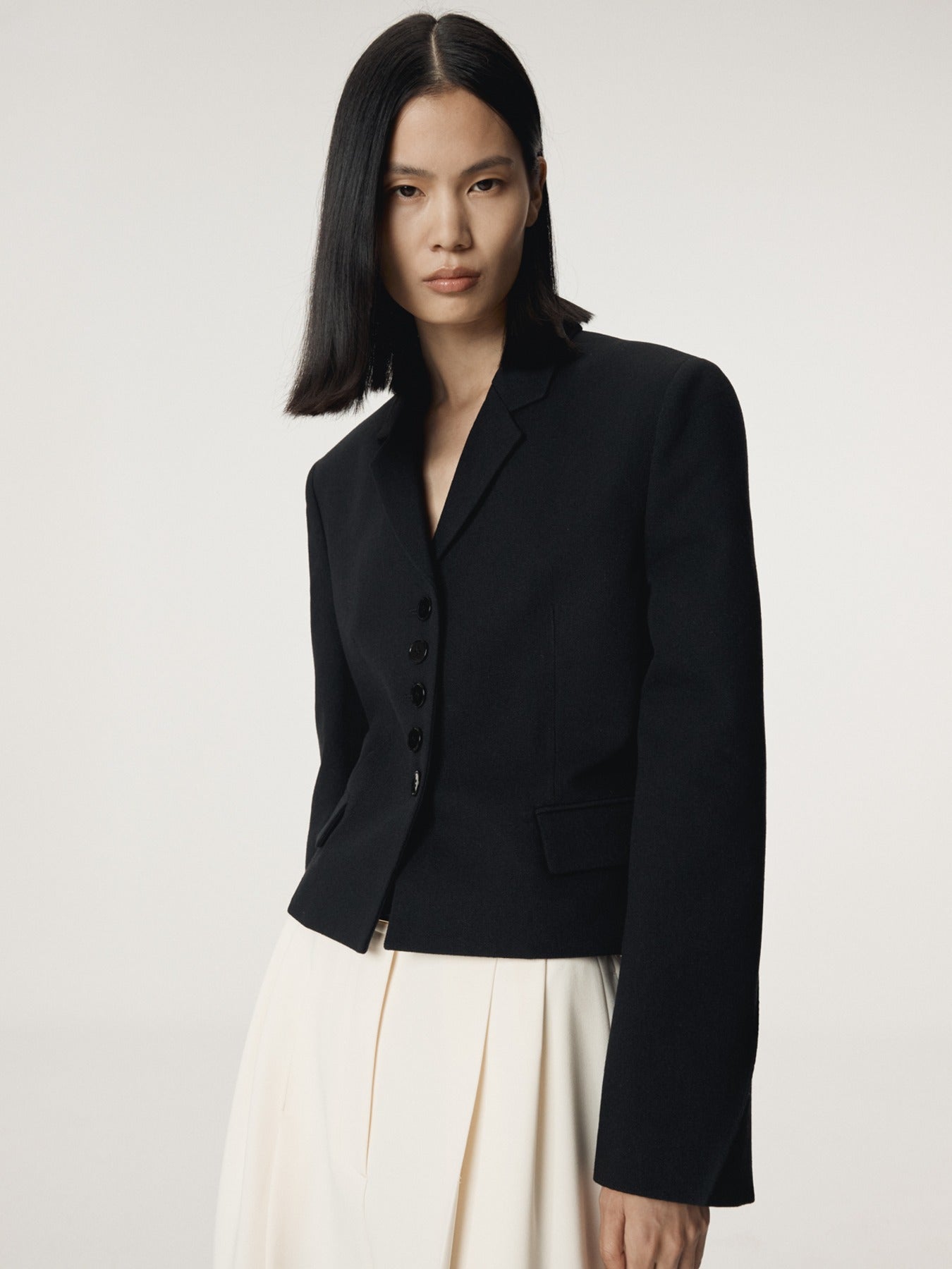 Recto - Button Detail Short Jacket (Black) product image 1 | TRAB K-Fashion Australia